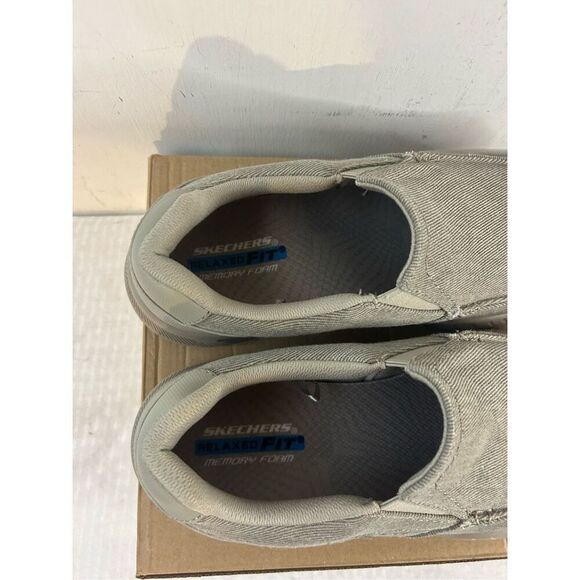 Skechers men’s 9.5 relaxed fit memory foam taupe sn#16941 nwot - Picture 3 of 7